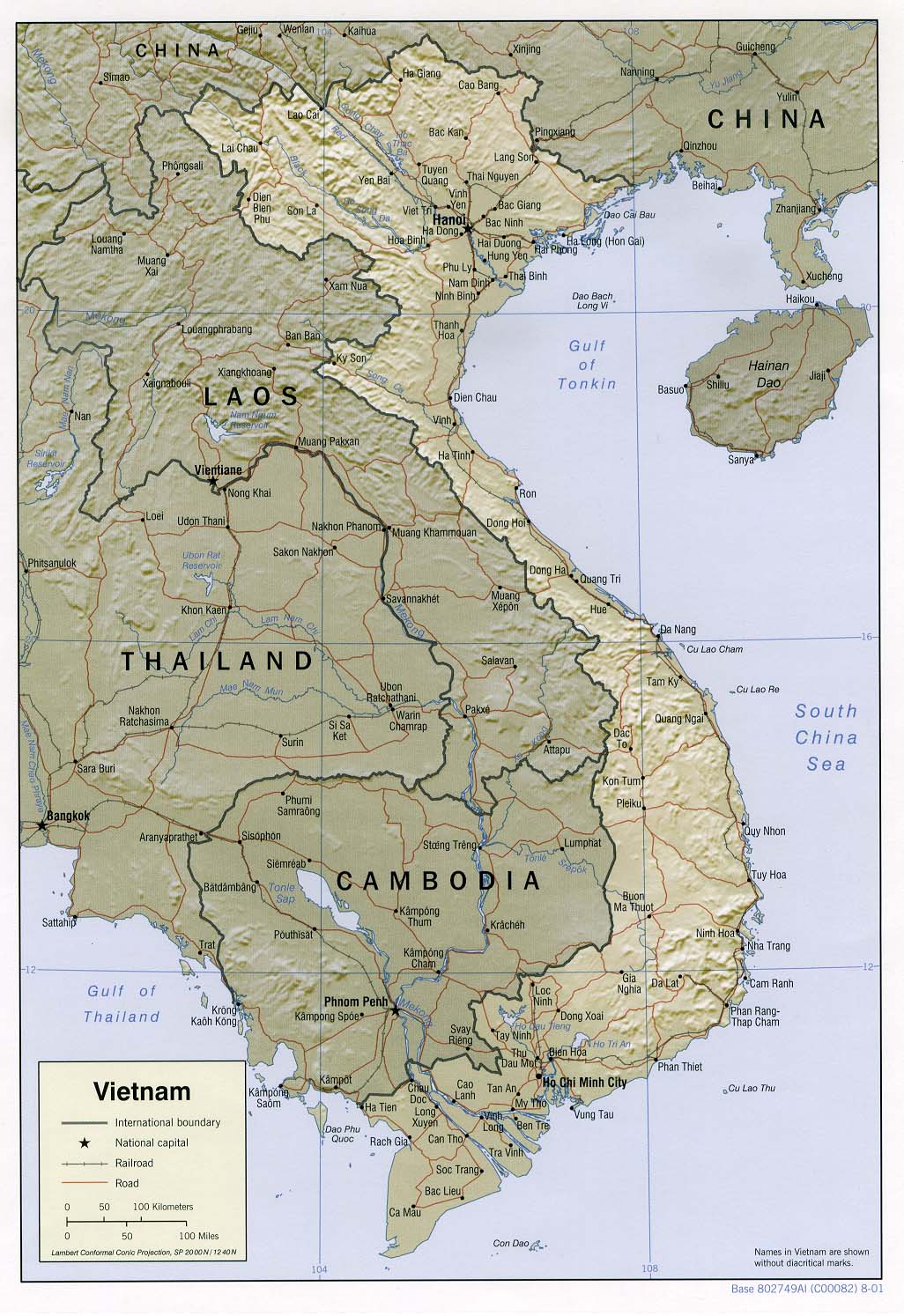 Vietnam Relief Map